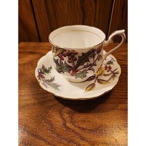 Vintage Royal Albert “December Holly” Teacup & Saucer Christmas Teacup